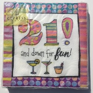 2 Packages Cypress Home Beverage Napkins Cocktail 21st Birthday Paper Party New